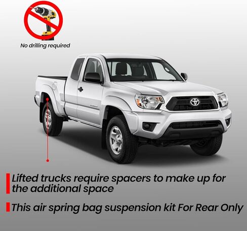 مجموعات تعليق أكياس الهواء الزنبركية VIGOR المتوافقة مع نوابض مساعد الهواء الخلفي Toyota Tundra 2WD و4WD 2007-2021 W217602445، سعة تصل إلى 5000 رطل من قدرة تسوية الحمل in Kuwait