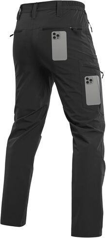 NAVEKULL Men's Lightweight Hiking Pants Quick Dry Stretch Fishing Tactical Work Pants with Zipper Pockets in Kuwait