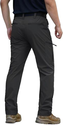 NAVEKULL Men's Lightweight Hiking Pants Quick Dry Stretch Fishing Tactical Work Pants with Zipper Pockets in Kuwait