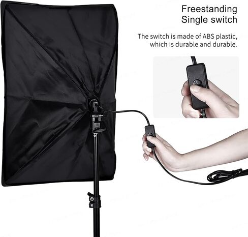 مجموعة إضاءة التصوير الفوتوغرافي من Andoer Studio Softbox مع لمبة إضاءة LED 135 وات * 3/ 50x70 سم Softbox * 3/ حامل إضاءة 2M * 3/ ذراع بوم * 1 لصورة الاستوديو وصورة المنتج والبث المباشر للفيديو in Kuwait