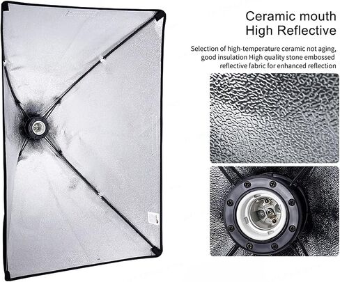 مجموعة إضاءة التصوير الفوتوغرافي من Andoer Studio Softbox مع لمبة إضاءة LED 135 وات * 3/ 50x70 سم Softbox * 3/ حامل إضاءة 2M * 3/ ذراع بوم * 1 لصورة الاستوديو وصورة المنتج والبث المباشر للفيديو in Kuwait