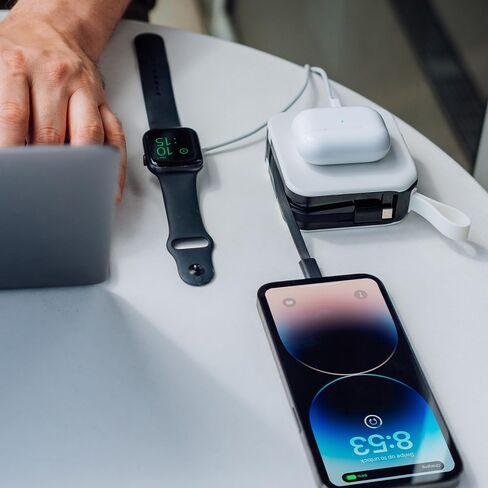 Powerpack Universal 5 في 1 باور بانك للسفر - لحزمة بطاريات Magsafe، بنك طاقة 10000 مللي أمبير مع كابل مدمج - شاحن محمول لاسلكي لسلسلة iPhone 15/15 Pro/ProMax، iPhone 14/13/12 in Saudi Arabia