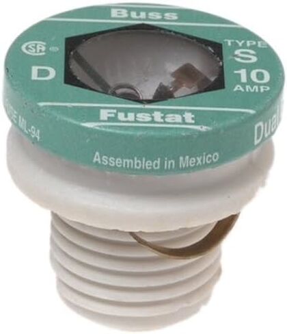 BUSSMANN S-10-10 Amp Type S تأخير الوقت ثنائي العنصر قاعدة رفض الصمامات 125 فولت مدرجة في قائمة Ul (عبوة من 1) in Saudi Arabia