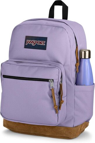 JanSport Right Pack Backpack - Durable Daypack with Padded 15" Laptop Sleeve, Spacious Main Compartment & Integrated Water Bottle Pocket - Pastel Lilac in Kuwait