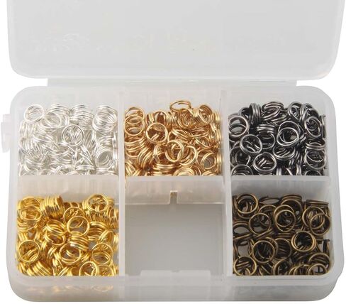 1Box Mixed Color Split Rings Double Loop Jump Rings Connector Mini Key Rings for DIY Jewelry Making Necklaces Bracelet Earrings Art Craft (6mm) in Saudi Arabia