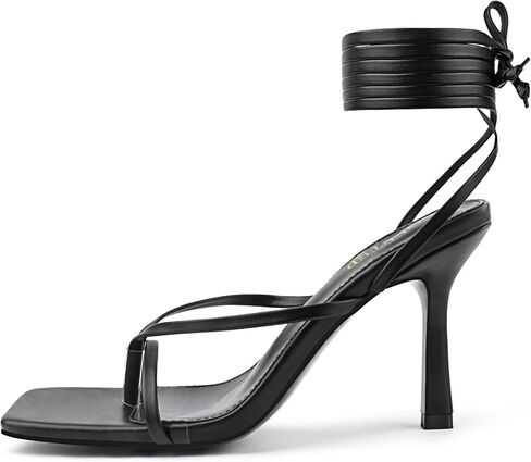 COLETER Womens Heeled Sandals Strappy Lace Up Square Open Toe Stiletto Heels Wedding Party Homecoming Shoes in Saudi Arabia