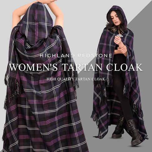 Highland Redstone Cloak Tartan P.V for women - Scottish Tartan Cloak for Stylish Comfort and Warmth in Saudi Arabia