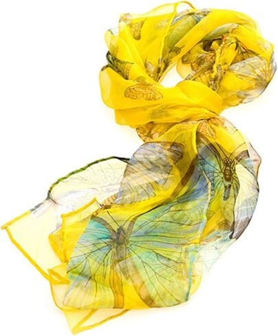 Signare 100% Pure Silk Scarf Hair Scarf Head Scarf for women lightweight with Butterfly Pattern in Saudi Arabia
