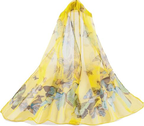 Signare 100% Pure Silk Scarf Hair Scarf Head Scarf for women lightweight with Butterfly Pattern in Saudi Arabia