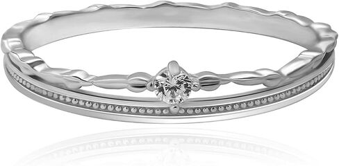 Dainty Silver Ring for Women Cute Stackable Ring Promise Ring Sterling Silver Engagement Ring Bridesmaid Gift (5.25) in Saudi Arabia