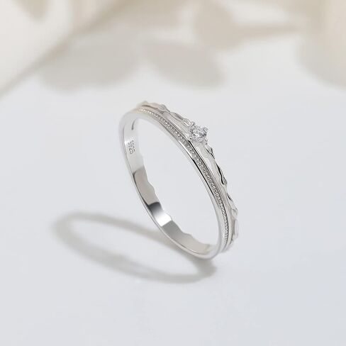 Dainty Silver Ring for Women Cute Stackable Ring Promise Ring Sterling Silver Engagement Ring Bridesmaid Gift (5.25) in Saudi Arabia