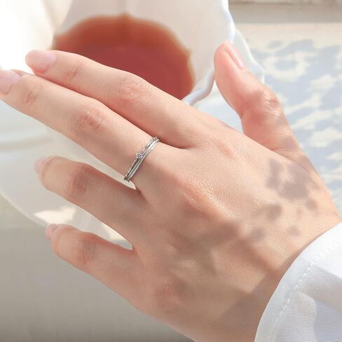 Dainty Silver Ring for Women Cute Stackable Ring Promise Ring Sterling Silver Engagement Ring Bridesmaid Gift (5.25) in Saudi Arabia