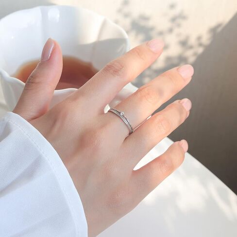 Dainty Silver Ring for Women Cute Stackable Ring Promise Ring Sterling Silver Engagement Ring Bridesmaid Gift (5.25) in Saudi Arabia