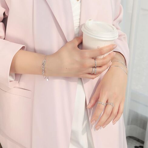 Dainty Silver Ring for Women Cute Stackable Ring Promise Ring Sterling Silver Engagement Ring Bridesmaid Gift (5.25) in Saudi Arabia