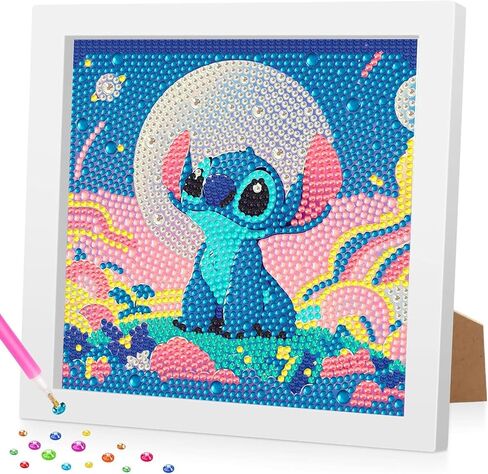 gilqso Stitch 5D Diamond Painting Kits with Frame,Stitch Crystal Art Diamond Painting,Stitch Gem Painting,Gem Gem Art Kit for Gift Home Wall 7x7 Inch in Saudi Arabia
