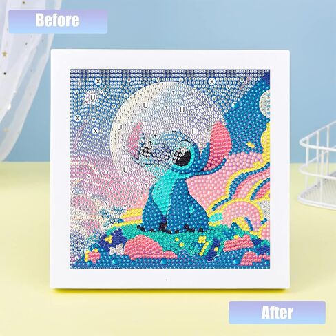 gilqso Stitch 5D Diamond Painting Kits with Frame,Stitch Crystal Art Diamond Painting,Stitch Gem Painting,Gem Gem Art Kit for Gift Home Wall 7x7 Inch in Saudi Arabia