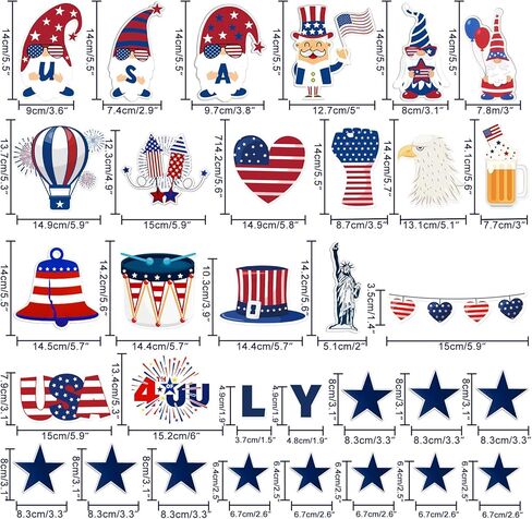 32 قطعة من قصاصات العلم الأمريكي الوطني، ديكورات لوحة إعلانات الرابع من يوليو لديكور الفصل الدراسي في عيد الاستقلال in Kuwait