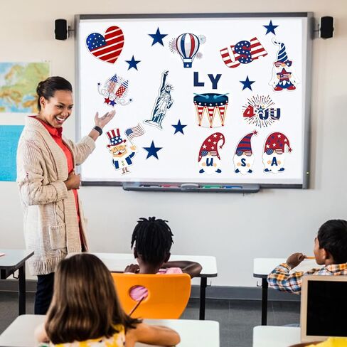 32 قطعة من قصاصات العلم الأمريكي الوطني، ديكورات لوحة إعلانات الرابع من يوليو لديكور الفصل الدراسي في عيد الاستقلال in Kuwait