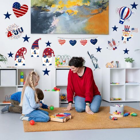 32 قطعة من قصاصات العلم الأمريكي الوطني، ديكورات لوحة إعلانات الرابع من يوليو لديكور الفصل الدراسي في عيد الاستقلال in Kuwait