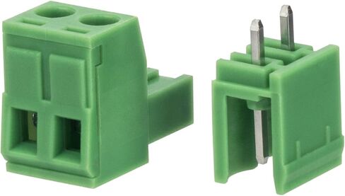 OIIKI 10 Sets 2-Pin 5.08mm Pitch Mount Screw Terminal Block, Straight Plug-in 2-Pin (2 Pole) Screw Terminal Block Connector, Pluggable Male Female Connectors- Green in Saudi Arabia