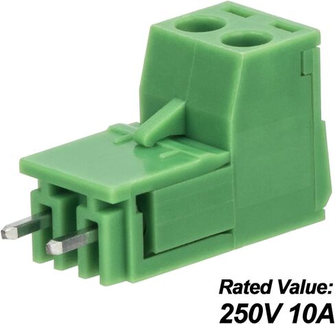 OIIKI 10 Sets 2-Pin 5.08mm Pitch Mount Screw Terminal Block, Straight Plug-in 2-Pin (2 Pole) Screw Terminal Block Connector, Pluggable Male Female Connectors- Green in Saudi Arabia