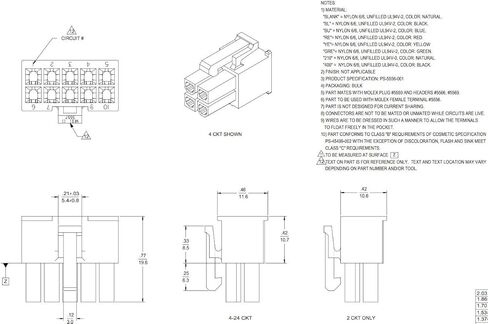 (دائرتان) موليكس، مبيت الوعاء مع أطراف تجعيد أنثى، - 18-24 AWG، Mini-Fit Jr ™ (عبوة من 10 قطع) in Kuwait
