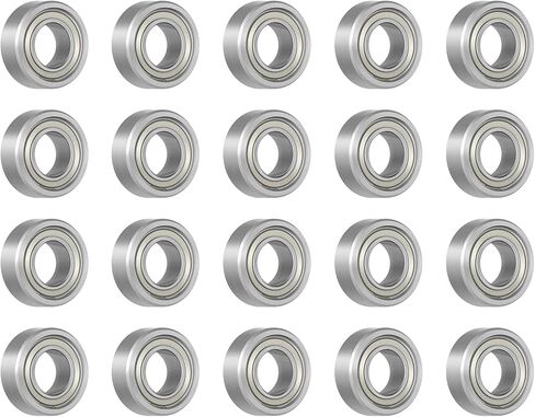 محامل كروية 687zz 7 مم × 14 مم × 5 مم مزدوجة الحماية 687-2Z محامل كروية ذات أخدود عميق لجزازة العشب، وعربات اليد، والعربات، والشاحنات اليدوية، وألواح التزلج، والزلاجات المضمنة، وما إلى ذلك (20 قطعة) in Kuwait