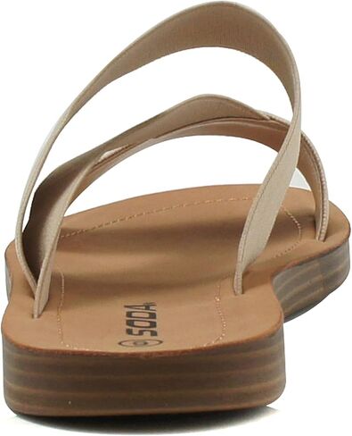 Soda Hummock ~ Women Slip On Casual Open Toe Double Elastic Bands with Diagonal Middle Strap Fashion Gladiator Sandal in Saudi Arabia