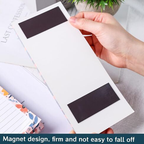 4 قطع من دفاتر الملاحظات المغناطيسية للثلاجة، دفاتر ملاحظات لقائمة التسوق وقائمة المهام والتذكيرات بتصميم الأزهار 50 ورقة in Kuwait