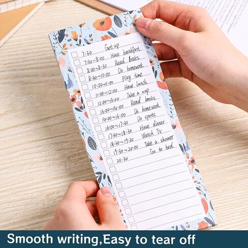 4 قطع من دفاتر الملاحظات المغناطيسية للثلاجة، دفاتر ملاحظات لقائمة التسوق وقائمة المهام والتذكيرات بتصميم الأزهار 50 ورقة in Kuwait