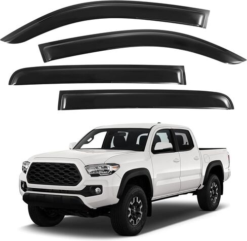 4 قطع من AUXMART حاجب النافذة الجانبية تاكوما واقي النافذة واقي المطر لسيارة Toyota Tacoma 2016-2023 حاجب فتحة التهوية حاجب نافذة الرياح والمطر حاجب الحماية in Kuwait