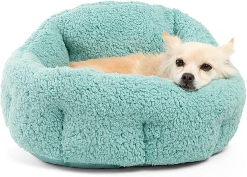 سرير بيست فريندز من شيري أورثو كومفورت ديب ديش كادلر شيربا للقطط والكلاب، وردي، قياسي in Kuwait