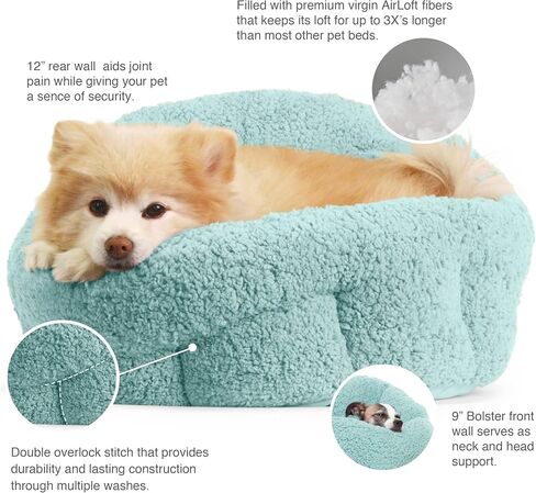 سرير بيست فريندز من شيري أورثو كومفورت ديب ديش كادلر شيربا للقطط والكلاب، وردي، قياسي in Kuwait