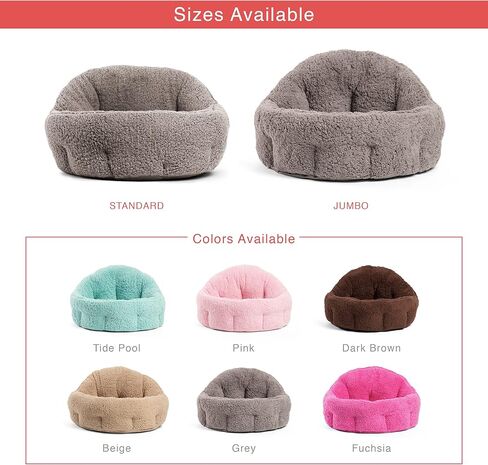 سرير بيست فريندز من شيري أورثو كومفورت ديب ديش كادلر شيربا للقطط والكلاب، وردي، قياسي in Kuwait