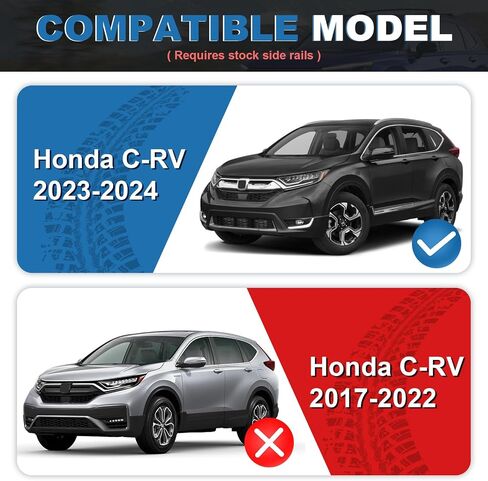 قضبان متقاطعة لحامل السقف بوزن 165 رطلًا شديدة التحمل متوافقة مع Honda CRV CR-V Hybrid 2023 2024 مع قضبان جانبية، ملحقات قضبان الدراجة المتقاطعة المصنوعة من الألومنيوم وحامل البضائع من الألومنيوم in Kuwait