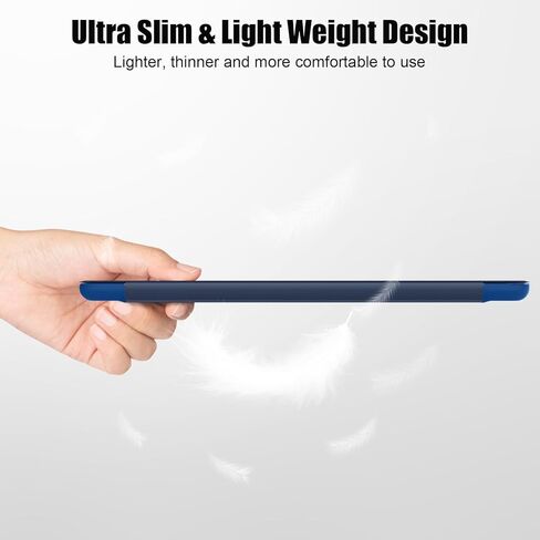 حافظة SUPFINE لجهاز iPad الجيل التاسع 2021 مقاس 10.2 بوصة، مع [واقي شاشة زجاجي]/ حافظة iPad الجيل الثامن 2020/ حافظة iPad الجيل السابع 2019، غطاء خلفي شفاف بحامل نحيف، أزرق داكن in Kuwait