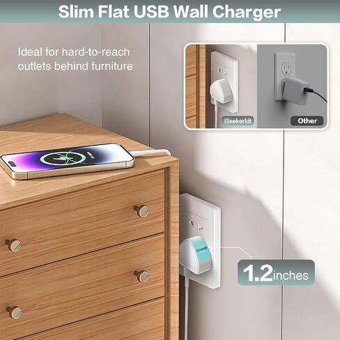 مجموعة شاحن USB C مكونة من قطعتين • كتل شحن مسطحة رفيعة وسريعة بقدرة 40 وات • محول طاقة PD ذو 4 منافذ رفيعة من النوع C Cube • صندوق توصيل جداري متعدد المنافذ لأجهزة iPhone 15 وSamsung S23 وPixel 7 والكمبيوتر اللوحي in Kuwait