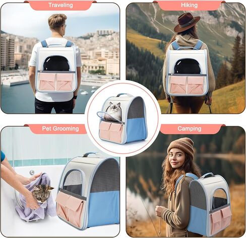 Cat Backpack Carrier,Large Pet Backpack Dog Carrier Backpack for Medium Small Dog Cat Puppy Kitten,Ventilated Mesh Cat Traveling Backpack for Hiking Camping,Hold up to 20LBS in Saudi Arabia