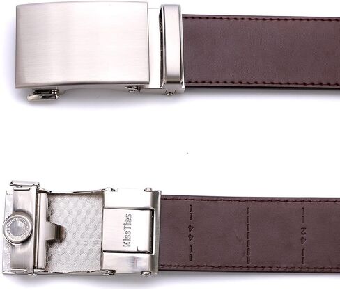 KissTies Genuine Leather Ratchet Belt | Adjustable Mens Dress Belts, Trim to Fit in Saudi Arabia