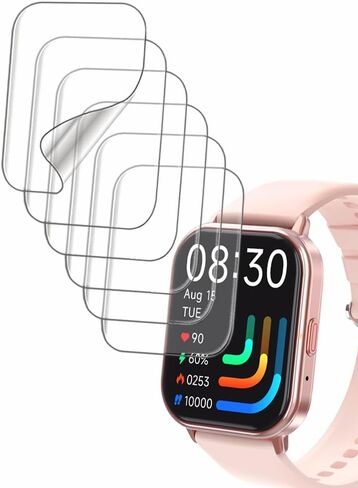 Screen Protector Compatible with LTPDE T19F 1.83" Smart Watch, Soft TPU, 6-pack, Full Coverage, Bubble Self-healing in Saudi Arabia