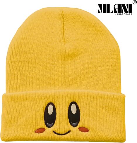 قبعة Kirby Beanie بمقاس للبالغين من إكسسوارات قبعة الرسوم المتحركة Kawaii، متوسطة-كبيرة (أصفر) in Kuwait