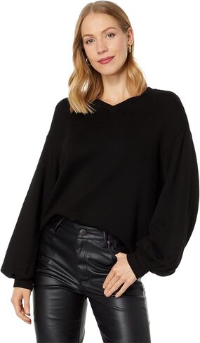 Monrow Women's Ht1338-supersoft Fleece V Neck Sweatshirt in Saudi Arabia