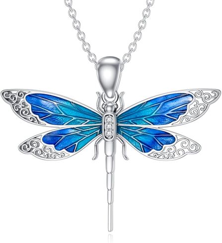 Diamond Dragonfly Necklace 925 Sterling Silver Lab Grown Diamond Gragonfly Pendant Necklaces for Women Girl in Saudi Arabia