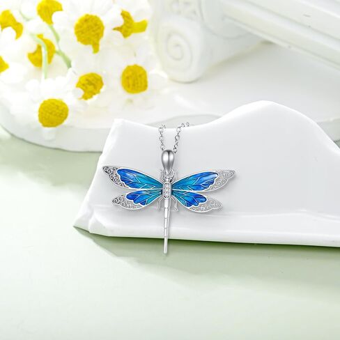 Diamond Dragonfly Necklace 925 Sterling Silver Lab Grown Diamond Gragonfly Pendant Necklaces for Women Girl in Saudi Arabia