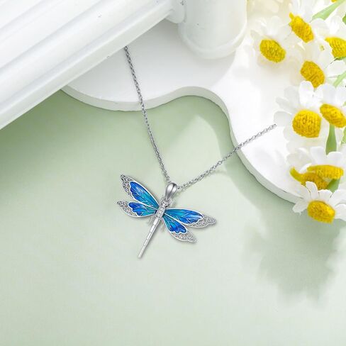 Diamond Dragonfly Necklace 925 Sterling Silver Lab Grown Diamond Gragonfly Pendant Necklaces for Women Girl in Saudi Arabia