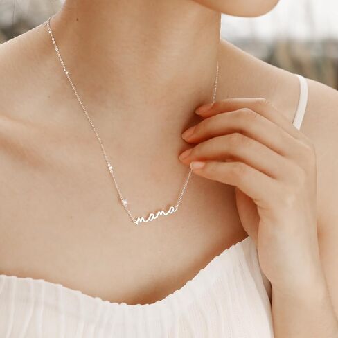 Mama Necklace 925 Sterling Silver Mom Necklace for Women S925 Silver Dainty Mother Necklace Cute Pendant Necklace, Mom Birthday Gift Jewelry for New Mom Grandma Women Wife Christmas Anniversary in Saudi Arabia