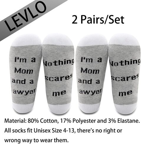 LEVLO Lawyer Mom Gift I'm A Mom And A Lawyer Nothing Scares Me Socks Mother’s Day Gift Law School Graduation Gift in Saudi Arabia