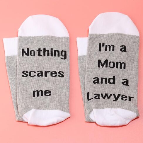 LEVLO Lawyer Mom Gift I'm A Mom And A Lawyer Nothing Scares Me Socks Mother’s Day Gift Law School Graduation Gift in Saudi Arabia