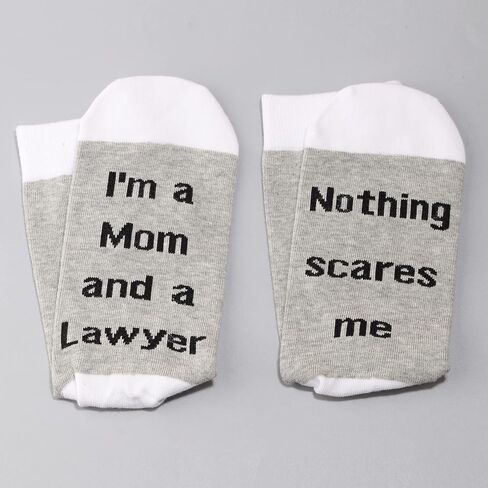 LEVLO Lawyer Mom Gift I'm A Mom And A Lawyer Nothing Scares Me Socks Mother’s Day Gift Law School Graduation Gift in Saudi Arabia