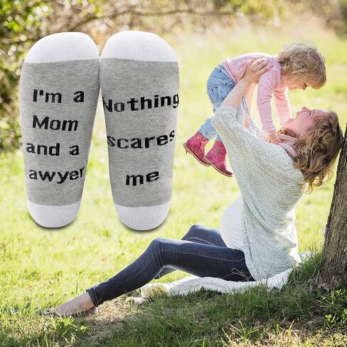 LEVLO Lawyer Mom Gift I'm A Mom And A Lawyer Nothing Scares Me Socks Mother’s Day Gift Law School Graduation Gift in Saudi Arabia